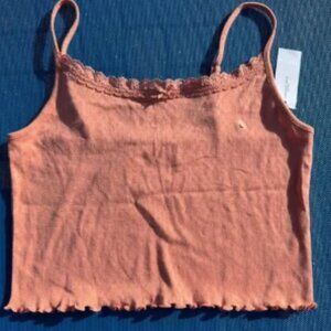 NWT, Aerie, Peach, Cropped Cami, Size L - Trendy Top